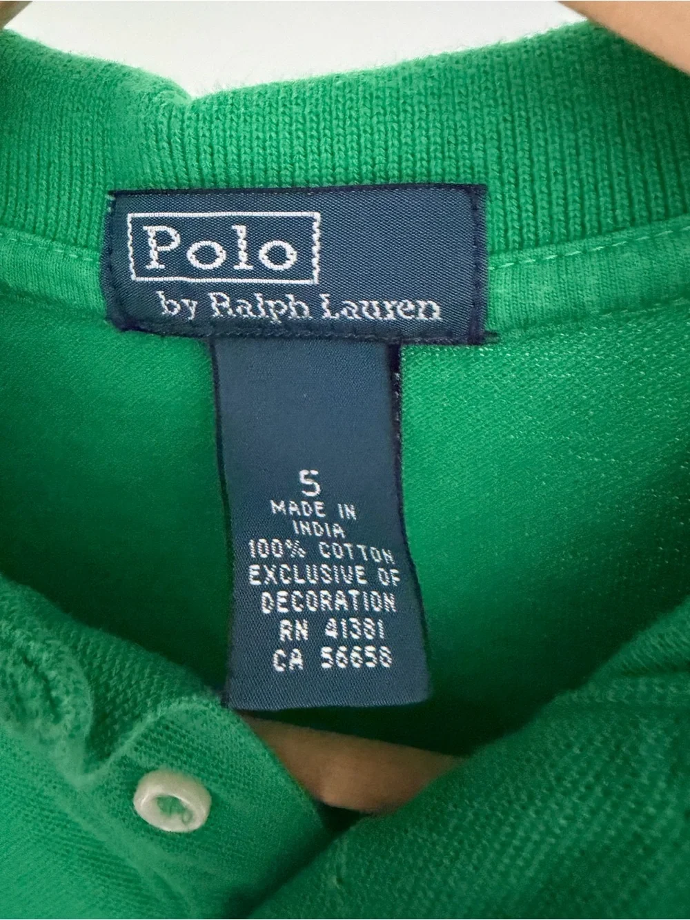 Ralph Lauren Green Polo Shirt with Orange Logo - Kids